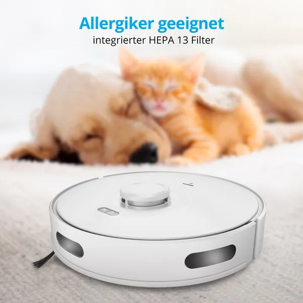 MEDION Saugroboter X10 SW, Wischfunktion, Lasernavigation, 2.700 Pa Saugkraft, No Go & Go Bereiche, präzise Kartenerstellung, mehrere Etagen, App-Steuerung – Bild 2