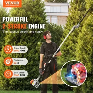 VEVOR 6-in-1 Heckentrimmer Benzin-Heckenschere 52CC Langstielheckenschere VEVOR 6-in-1 Heckentrimmer Benzin-Heckenschere 52CC Langstielheckenschere