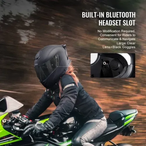 VEVOR Motorradhelm, Integralhelm, Smart Street ABS & High Density Helm mit Wechselglas, ECE-geprüfter bequemer Motocross-Helm, passend für Jugendliche & Erwachsene – Bild 5