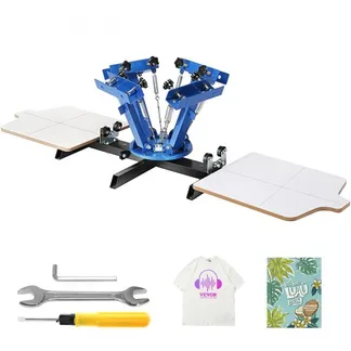 VEVOR Siebdruckpresse T-Shirt Siebdruckmaschine 4 Farben + 2 Stationen, T-Shirtpresse, Hitzepresse Transferpresse DIY Ausrüstung Drucker, Textildruck Kleidung, Kissenbezüge, Gepäckstücke usw. VEVOR Siebdruckpresse T-Shirt Siebdruckmaschine 4 Farben + 2 Stationen, T-Shirtpresse, Hitzepresse Transferpresse DIY Ausrüstung Drucker, Textildruck Kleidung, Kissenbezüge, Gepäckstücke usw.