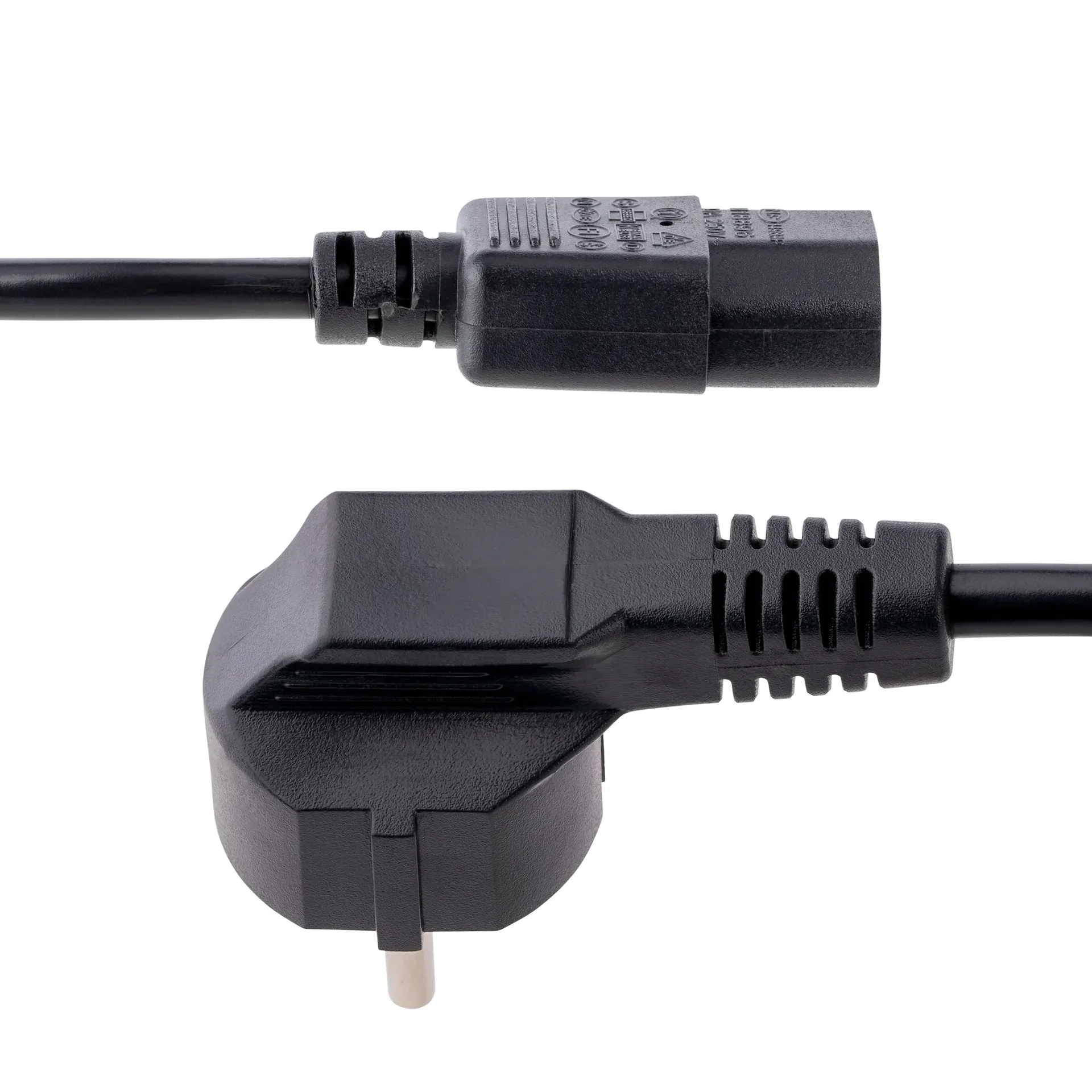 StarTech.com 3 m C13 Stromkabel, 18AWG, EU Schuko auf C13 (Kaltgerätestecker), 10A 250V, Schwarz, Kaltgerätekabel, PC / Computer Stromkabel, Drucker / Monitor / PC / C13 Netzkabel – Bild 3