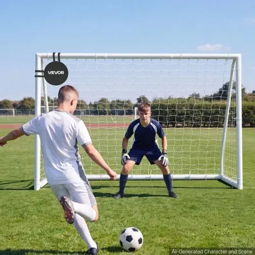 VEVOR Fußballtor 300 x 200 cm Tragbares PVC Outdoor-Soccertor mit PE-Netz, für Gärten, Parks und Schulen, Wetterfest, mit Bodenankern, Zielscheibe, 600D-Oxford-Tasche und Stabilität bei über 110 km/h – Bild 7