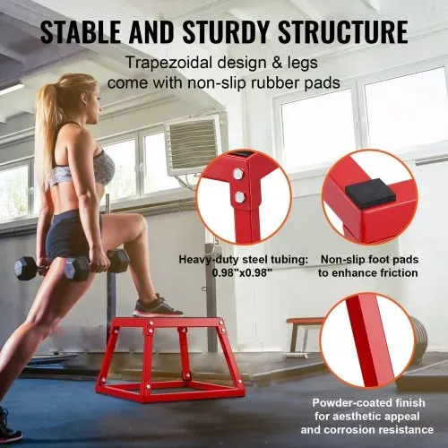 VEVOR Plyometrische Sprungbox, 305 mm Plyo-Box, Plyometrische Plattform Plyobox Rot, Rutschfeste Fitness-Übungs-Step-Up-Box für Heimtraining, Konditions-Krafttraining, Gesäß, Oberschenkel Trainieren – Bild 3