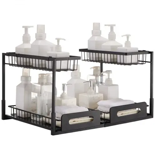 VEVOR Ausziehbarer Spülschrank-Organizer mit 2 Ebenen unter Waschbecken Regal (27x36x28 cm) Gewürzregal Küchenregal ausziehbares Lagerregal Organizer 648x394x330 mm (Installationsgröße) VEVOR Ausziehbarer Spülschrank-Organizer mit 2 Ebenen unter Waschbecken Regal (27x36x28 cm) Gewürzregal Küchenregal ausziehbares Lagerregal Organizer 648x394x330 mm (Installationsgröße)