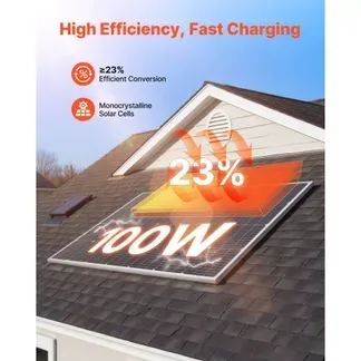 VEVOR Monokristalline Solarmodule, 100 W 2er-Pack, PV-Modul mit MC4-Ausgangsleistung & Aluminiumrahmen, Solarpanel IP65 wasserdicht, Netzunabhängiger Balkonkraftwerk für Auto, Boot, RV, Flachdach VEVOR Monokristalline Solarmodule, 100 W 2er-Pack, PV-Modul mit MC4-Ausgangsleistung & Aluminiumrahmen, Solarpanel IP65 wasserdicht, Netzunabhängiger Balkonkraftwerk für Auto, Boot, RV, Flachdach