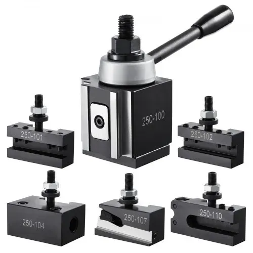 VEVOR Schnellwechsel-Werkzeughalter-Set, 6-teilig, Werkzeughalter, passend für Mini-Drehmaschinen und Metalldrehmaschinen mit 152,4-305mm Umlaufdurchmesser, langlebiges Stahlmaterial – Bild 8