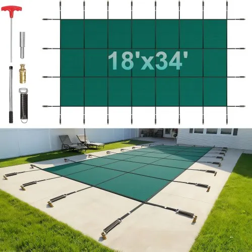 VEVOR Rechteckige Schwimmbadabdeckung 4,87X9,75M Grün Winter Outdoor geeignet für alle Arten von Pools wie Haus, Garten, Hotel, Technik, um Ihren Pool besser zu schützen. VEVOR Rechteckige Schwimmbadabdeckung 4,87X9,75M Grün Winter Outdoor geeignet für alle Arten von Pools wie Haus, Garten, Hotel, Technik, um Ihren Pool besser zu schützen.