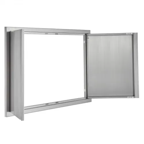 VEVOR Grill-Zugangstür, 914 x 610 mm, Doppelte Außenküchentür, Flächenbündig Montierte Edelstahltür, Vertikale Wandtür mit Versenkbaren Griffen, für Grillinsel, Grillstation, Außenschrank – Bild 10