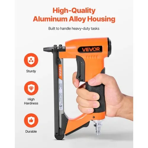 VEVOR Druckluftnagler, Drucklufttacker für Feindrahtklammern der Serie 50, 12,8 mm Krone, 6-16 mm Länge, max. 110 Stk. Druckluft Nagelpistole für Polsterarbeiten, Holzarbeiten, Heimwerkerprojekte – Bild 4