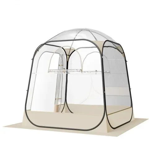 VEVOR Transparentes Zelt, 160x160x182 cm, Pop-up-Zelt für 2–4 Personen, Sportzelt mit Bodenmatte & oberer Abdeckung, Outdoor-Bubble-Zelt, Campingunterstand für Veranstaltungen, Angeln, Jubeln – Bild 10