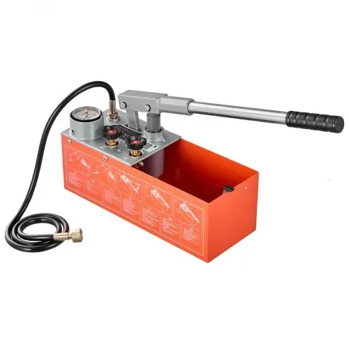 VEVOR Hydraulische Abdrückpumpe Druckprüfpumpe 7,57 L 0-60 bar Doppelventil, Handdruckpumpe mit Manometer und Tank, für Rohrleitungen, Wasserleitungen, Heizungen, Druck- und Leckprüfung – Bild 8