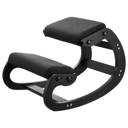 VEVOR Ergonomischer Hocker mit Dicken, Integrierten Schaumstoffpolstern & Massivholzrahmen, Höhenverstellbarer Kniestuhl zur Entlastung von Nacken und Rücken, Ideal für Zuhause, Büro, Schwarz – Bild 8