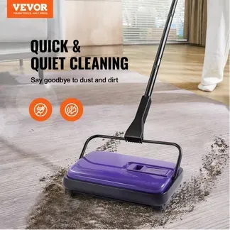 VEVOR Teppichkehrer Teppichbodenkehrmaschine manuell, Bodenkehrer mit 300 ml Staubbehälterkapazität, 17 cm Reinigungsbreite Kehrmaschine für Heimbüro-Teppiche Tierhaarstaub Teppichreinigung, Lila VEVOR Teppichkehrer Teppichbodenkehrmaschine manuell, Bodenkehrer mit 300 ml Staubbehälterkapazität, 17 cm Reinigungsbreite Kehrmaschine für Heimbüro-Teppiche Tierhaarstaub Teppichreinigung, Lila
