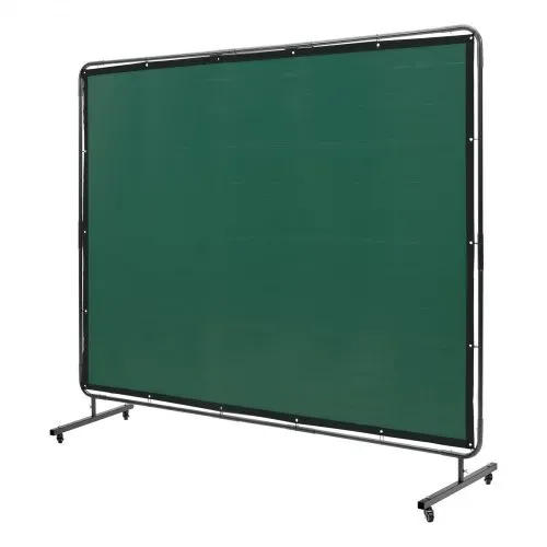 VEVOR Schweißvorhang 1,8 x 2,4m Schweißschutzvorhang aus Flammhemmendem Vinyl Schweißschutzwand mit 4 Schwenkrädern und einem 6-stufigen UV-Schutz Schweißerdecke Schweißschutz Grün – Bild 10