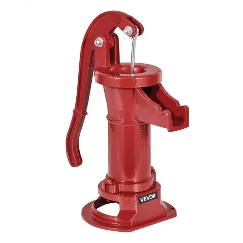 VEVOR Schwengelpumpe Antik Vintage, 7,6 m Förderhöhe, Nostalgiepumpe aus Gusseisen, Brunnenpumpe, Handpumpe, NPT 1-1/4 Zoll Anschluss, Gartenpumpe, für Garten, Teich, Hof, Bauernhof, Rot – Bild 8