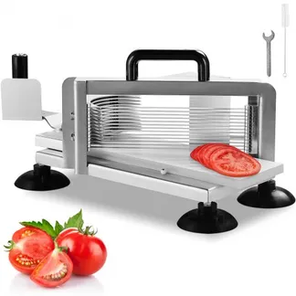 VEVOR Kommerzieller Tomatenschneider, 3/16 Zoll Tomatenschneider, Hochleistungs-Zwiebelschneider aus Edelstahl, Manueller Gemüseschneider, zum Schneiden von Tomaten, Gurken, Bananen VEVOR Kommerzieller Tomatenschneider, 3/16 Zoll Tomatenschneider, Hochleistungs-Zwiebelschneider aus Edelstahl, Manueller Gemüseschneider, zum Schneiden von Tomaten, Gurken, Bananen