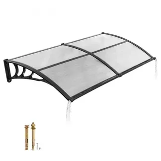 VEVOR Vordach für Haustür 965×1987 mm, Pultbogenvordach, Pultvordach mit Entwässerung & ABS-Halterung, Regen-, Schnee- & Sonnenschutz, Polycarbonat-Türüberdachung für Veranda & Terrasse, Transparent VEVOR Vordach für Haustür 965×1987 mm, Pultbogenvordach, Pultvordach mit Entwässerung & ABS-Halterung, Regen-, Schnee- & Sonnenschutz, Polycarbonat-Türüberdachung für Veranda & Terrasse, Transparent