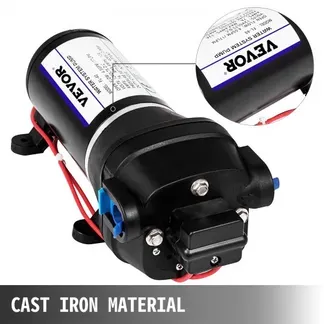 VEVOR Wasserpumpe Hochdruckmembran 12 V, Hochdruck Wasserpumpe 17 L / min, Selbstansaugende Membranpumpe 2m, 3-Kammer-Membran, Membranpumpe mit Wärmeschutz, für Kfz-Schifffahrt, Wohnmobile VEVOR Wasserpumpe Hochdruckmembran 12 V, Hochdruck Wasserpumpe 17 L / min, Selbstansaugende Membranpumpe 2m, 3-Kammer-Membran, Membranpumpe mit Wärmeschutz, für Kfz-Schifffahrt, Wohnmobile
