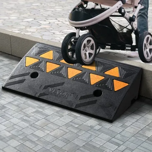 VEVOR Schwellenrampe Vollgummi Türschwellenrampe Max. Tragfähigkeit bis zu 15Tonnen Bordsteinrampe 50x30x10,8cm Rollstuhlrampe Auffahrrampe Gummirampe Geeignet für unebenen Boden Bordsteinkanten – Bild 7