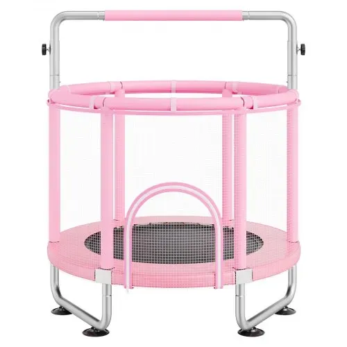VEVOR Kindertrampolin Trampolin Mini Freizeittrampolin 147 cm für Kleinkinder einstellbar mit Sicherheitsnetz & Basketballkorb, Geburtstagsgeschenk Weihnachtsspielzeug für Kinder ab 3 Jahren Rosa – Bild 9