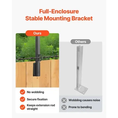 VEVOR Übersteigschutz Zaunerhöhung, 12er-Pack. Stacheldrahtarm 815x75x45 mm, Stacheldrahtabweiser, Stacheldrahthalter aus Stahl, flach oder oberflächenmontierte Stacheldraht-Verlängerungsarme – Bild 5