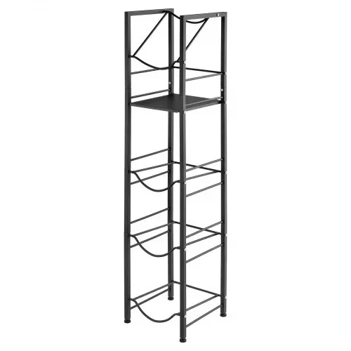 VEVOR Wasserkrughalter, 5-Stufig, für 4 Wasserflaschen, Wasserkrugregal mit Ablagefach, Wasserspenderregal, Wasserflaschenregal Wasserbehälterregal für Küche, Büro & Wohnzimmer, Schwarz – Bild 9