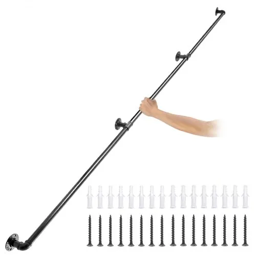 VEVOR 3x Retro Wasserrohr Handlauf 270cm Geländer Retro Industrie Kohlenstoffstahl 4x Wandhalterungen Vintage Wandhalterung Treppe 200kg Tragfähigkeit Geeignet für Handläufe im Innen-/Außenbereich VEVOR 3x Retro Wasserrohr Handlauf 270cm Geländer Retro Industrie Kohlenstoffstahl 4x Wandhalterungen Vintage Wandhalterung Treppe 200kg Tragfähigkeit Geeignet für Handläufe im Innen-/Außenbereich