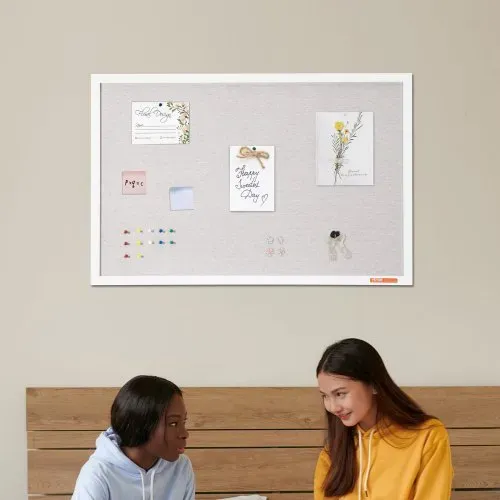 VEVOR 36"x24" weiße Korktafel mit Leinenoberfläche – stilvolle wandmontierte Pinnwand für Zuhause, Schule, Büro – elegantes und funktionales Schwarzes Brett – Bild 7
