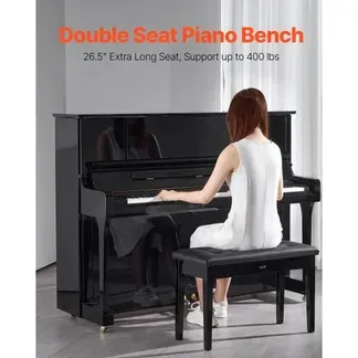 VEVOR Klavierhocker 750 x 355 x 490 mm, Klavierbank, Klavierstuhl mit hochdichter Polsterung, Ablagefach für Notenbücher, hölzerner Pianobank, Hockersitz, für Schminktisch und Wohnzimmer VEVOR Klavierhocker 750 x 355 x 490 mm, Klavierbank, Klavierstuhl mit hochdichter Polsterung, Ablagefach für Notenbücher, hölzerner Pianobank, Hockersitz, für Schminktisch und Wohnzimmer