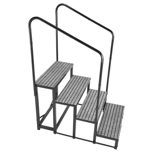 VEVOR Wohnmobiltreppe mit 2 Handläufen (4 Stufen), Standtreppe mit 300 kg Tragkraft, Außentreppe mit Rutschfester Matte für Senioren/Haustiere, Trittstufe für Camper, Mobilheim, Veranda, Pool und Spa – Bild 9