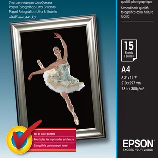 Epson Ultra Glossy Photo Paper – A4 – 15 Blätter Epson Ultra Glossy Photo Paper – A4 – 15 Blätter