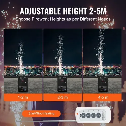 VEVOR 4x Funkenmaschine 700 W Pyrotechnikmaschine Aluminiumlegierung Feuerwerksmaschine DMX Controller Einstellbar 2–5m Cold Spark Machine 7 min pro Nachladen Ideal für Hochzeit, DJ Show, Partys – Bild 2