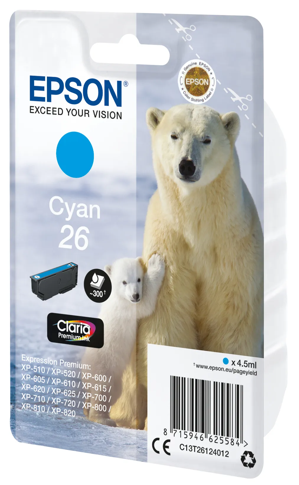 Epson Polar bear Singlepack Cyan 26 Claria Premium Ink – Bild 2