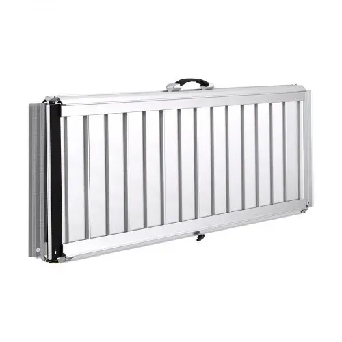 VEVOR Rollstuhlrampe Faltbar 1219,2x736,6mm, 362,9kg Belastbare Schwellenrampe mit Rutschfester Oberfläche, Tragbare Auffahrschiene aus Alu, Auffahrrampe für Rollstuhl Türschwelle Bordsteine Treppen – Bild 10
