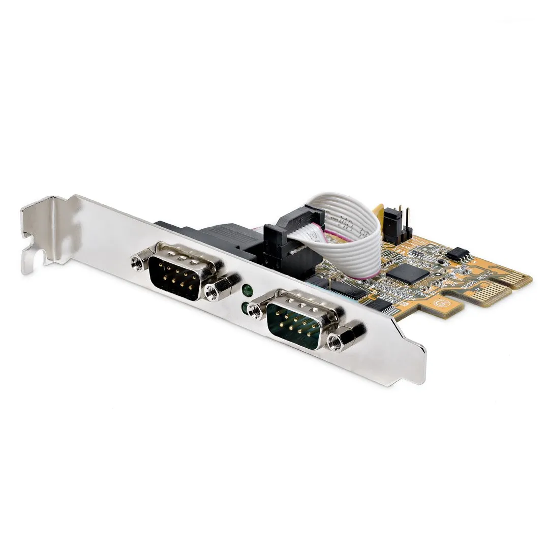 StarTech.com 2 Port PCI Express Serielle Schnittstellenkarte, PCIe auf RS232 (DB9), PC Serielle Karte/Erweiterungskarte, Voll-/Niedrigprofilblende, 2 Serielle Anschlüsse, 16C1050 UART, COM Retention, Windows/Linux StarTech.com 2 Port PCI Express Serielle Schnittstellenkarte, PCIe auf RS232 (DB9), PC Serielle Karte/Erweiterungskarte, Voll-/Niedrigprofilblende, 2 Serielle Anschlüsse, 16C1050 UART, COM Retention, Windows/Linux