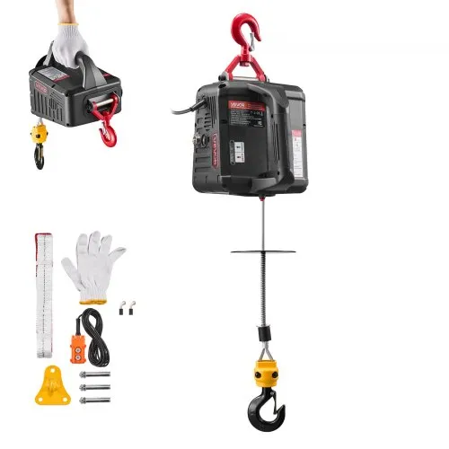 VEVOR Seilwinde Elektrisch, 2-in-1 Hebezeug, 500 kg, 1500 W Seilzug, 7,6 m Hubhöhe, 5 m/min Hubgeschwindigkeit, mit manueller & kabelgebundener Fernbedienung für Fabrik, Lagerhalle & Garage VEVOR Seilwinde Elektrisch, 2-in-1 Hebezeug, 500 kg, 1500 W Seilzug, 7,6 m Hubhöhe, 5 m/min Hubgeschwindigkeit, mit manueller & kabelgebundener Fernbedienung für Fabrik, Lagerhalle & Garage