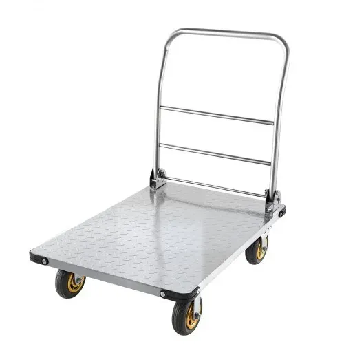 VEVOR Plattformwagen Klappbar 907 kg, Transportwagen mit Lenkrolle, Handwagen mit Rutschfester Ladefläche, Klappwagen Transporthilfe für Einfache Aufbewahrung, 900x600 mm Rollwagen – Bild 9
