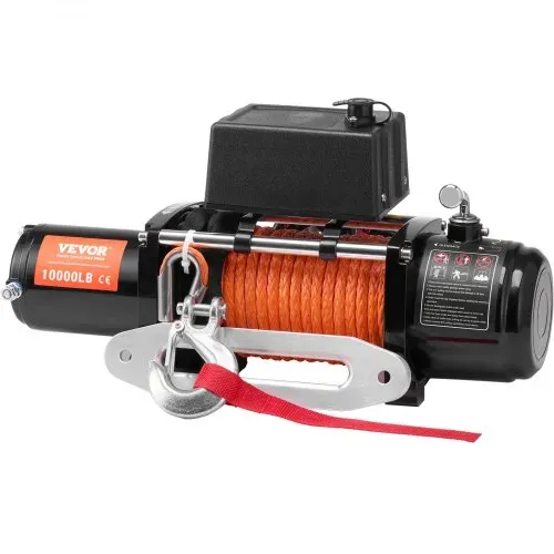 VEVOR Elektrische Seilwinde, 10.000 lb, 12 V DC LKW-Winde mit Φ7/20 Zoll x 65 Fuß Synthetikseil, Aluminium-Seilführung, kabellose und kabelgebundene Fernbedienung, IP55 wasserdicht zum Schleppen von Geländewagen, Jeeps, Anhängern und Booten – Bild 10