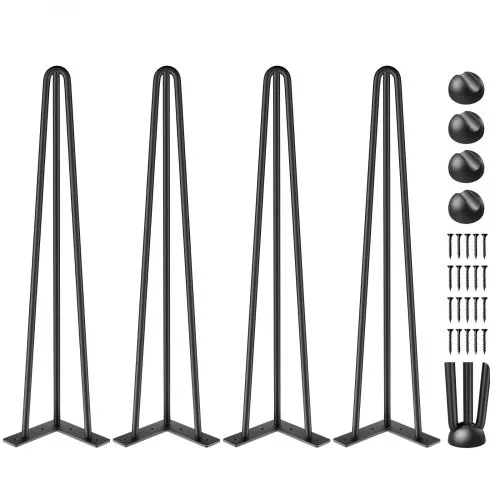 VEVOR Tischbein Metall Tischfüße verstellbar 50,8 cm austauschbare Diy Haarnadel Tischbeine 3 Pfosten Tischgestell Metall Schwarz 4 Stück VEVOR Tischbein Metall Tischfüße verstellbar 50,8 cm austauschbare Diy Haarnadel Tischbeine 3 Pfosten Tischgestell Metall Schwarz 4 Stück