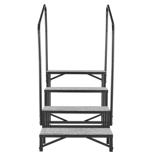 VEVOR Wohnmobiltreppe mit 2 Handläufen (4 Stufen), Standtreppe mit 300 kg Tragkraft, Außentreppe mit Rutschfester Matte für Senioren/Haustiere, Trittstufe für Camper, Mobilheim, Veranda, Pool und Spa – Bild 8