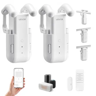 VEVOR automatischer Vorhangöffner 2 Stk. (App & Fernbedienung & Sprachsteuerung) Gardinenöffner, kompatibel mit Alexa & Google Home, mit Lautlosmodus & Timer, für Raffrollos U-/I-Schienen VEVOR automatischer Vorhangöffner 2 Stk. (App & Fernbedienung & Sprachsteuerung) Gardinenöffner, kompatibel mit Alexa & Google Home, mit Lautlosmodus & Timer, für Raffrollos U-/I-Schienen