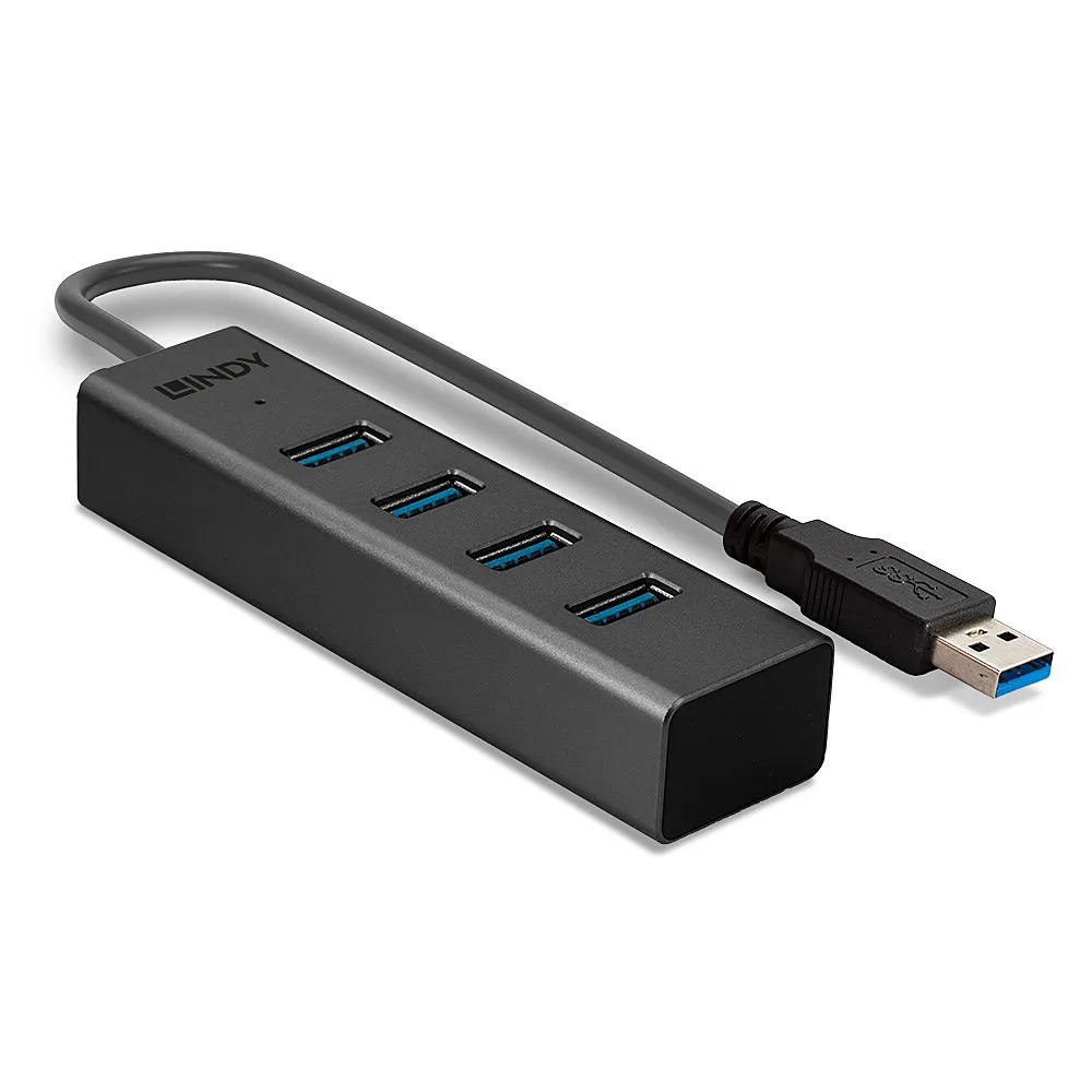 Lindy 43324 Schnittstellen-Hub USB 3.2 Gen 1 (3.1 Gen 1) Type-A 5000 Mbit/s Schwarz – Bild 3