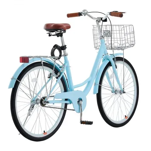VEVOR Cruiser Fahrrad (Reifendurchmesser 660,4 mm) Beach Fahrrad mit großem Korb & Gepäckträger, Cruiser-Fahrrad mit verstellbarem Sitz, für Radfahren & Trainieren & Einkaufen Hellblau – Bild 10