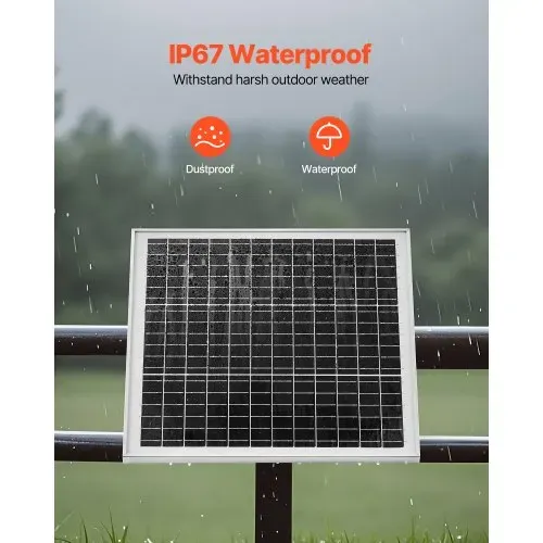 VEVOR Solarpanel-Batterieladegerät 20W 12V, Monokristallines Solarpanel Kit mit Schutz-Controller & 0-60° Verstellbarer Masthalterung, Solarladegerät für 40-80mm Masten, Solarmodule für Außengebrauch – Bild 5