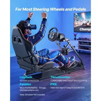 VEVOR Lenkradständer, Simulator-Cockpit mit Doppelschienen-Doppelarm, passend für Logitech G25, G27, G29, G920, G923, Thrustmaster T300RS, TX F458, T500RS, T3PA-PRO (F1/GT) und CSR-Pedale VEVOR Lenkradständer, Simulator-Cockpit mit Doppelschienen-Doppelarm, passend für Logitech G25, G27, G29, G920, G923, Thrustmaster T300RS, TX F458, T500RS, T3PA-PRO (F1/GT) und CSR-Pedale