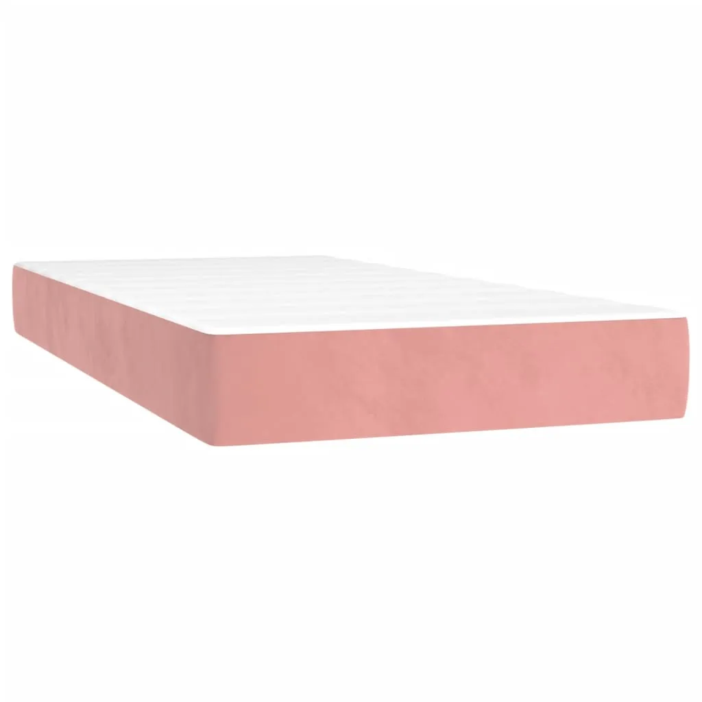 vidaXL Boxspringbett mit Matratze Rosa 80x200 cm Samt – Bild 5