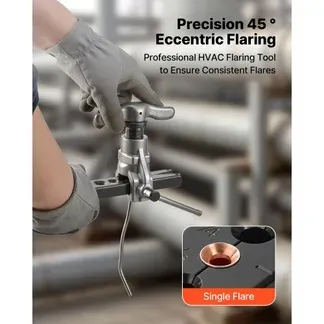 VEVOR 2 tlg. Bördelwerkzeuge Set, 45° Exzentrisches Bördelgerät für Einzelbördelung, HVAC-Bördel für 4,76-19,05 mm Kupfer- & Aluminiumrohre, Reparatursatz mit Werkzeugkasten für Kilmaanlagen Rohre VEVOR 2 tlg. Bördelwerkzeuge Set, 45° Exzentrisches Bördelgerät für Einzelbördelung, HVAC-Bördel für 4,76-19,05 mm Kupfer- & Aluminiumrohre, Reparatursatz mit Werkzeugkasten für Kilmaanlagen Rohre