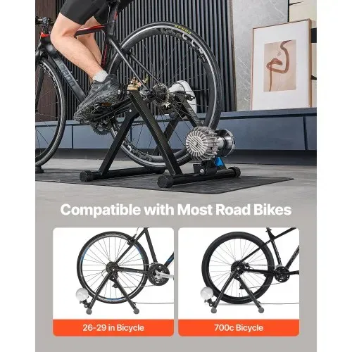 VEVOR Fahrrad Rollentrainer Fahrradtrainer für 660,4-736,6 mm / 700C-Räder, klappbarer Radtrainer Heimtrainer mit Schnellspanner & Vorderradunterlage, 150 kg belastbar, Fahrradfahren Heimtraining – Bild 3