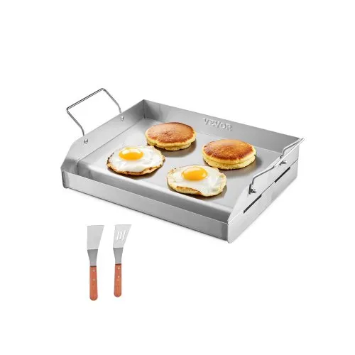 VEVOR Grillplatte Grillpfanne Edelstahl universelle rechteckige Platte (425x270mm) mit flacher Oberseite, Gasgrill-Grillplatte für BBQ-Grill Teppanyaki, tragbares Familienkochgeschirr mit Griff VEVOR Grillplatte Grillpfanne Edelstahl universelle rechteckige Platte (425x270mm) mit flacher Oberseite, Gasgrill-Grillplatte für BBQ-Grill Teppanyaki, tragbares Familienkochgeschirr mit Griff