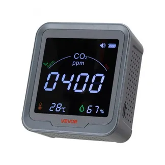 VEVOR CO2-Detektor, CO2-Monitor mit Temperatur- & Feuchtigkeitsanzeige, NDIR-Sensor, Kohlendioxid-Messgerät, CO2-Melder für den Außenbereich, Zuhause, Büro, Auto, Wandmontage VEVOR CO2-Detektor, CO2-Monitor mit Temperatur- & Feuchtigkeitsanzeige, NDIR-Sensor, Kohlendioxid-Messgerät, CO2-Melder für den Außenbereich, Zuhause, Büro, Auto, Wandmontage